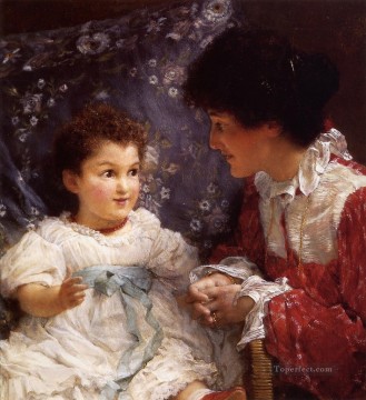 ジョージ・ルイス夫人と娘のエリザベス・ロマンティック・サー・ローレンス・アルマ・タデマ Oil Paintings